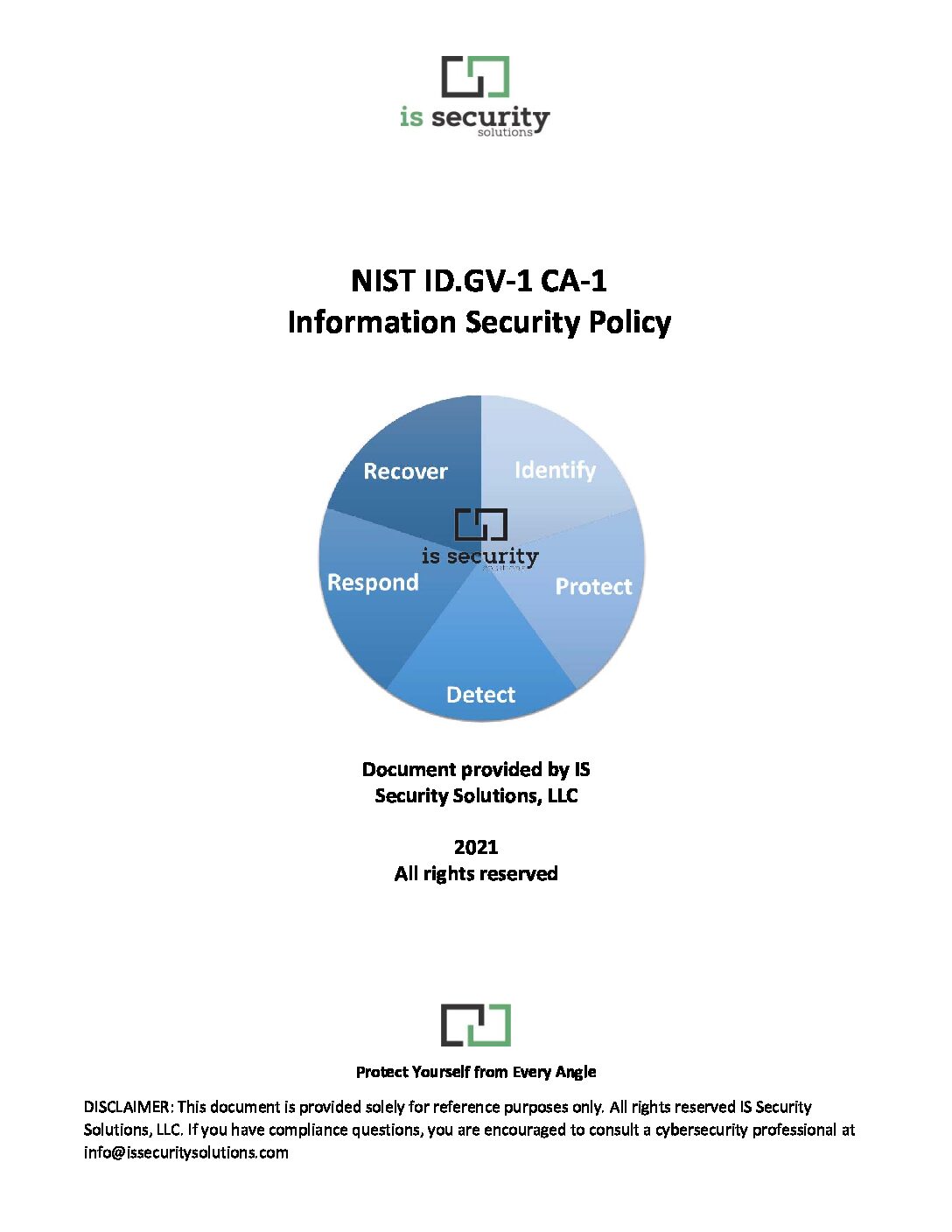 Information Security Policy NIST CA 1 Buy 100 Security Solutions